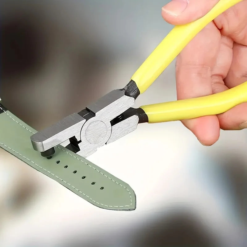 Manual Leather Hole Punch Tool – Ergonomic Yellow Handle Leather Hole Punch Qme