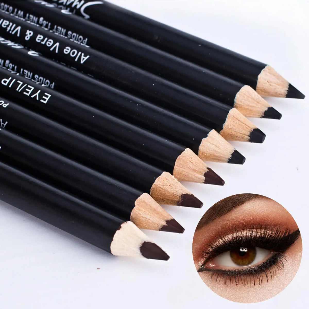 Waterproof Black Eyeliner & Brow Pencil – Long-Lasting Eyeliner Brow Pencil Qme