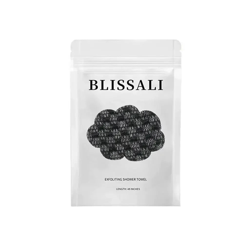 Dual-Sided Exfoliating Back Scrubbing Towel | Body Scrub Exfoliating Body Scrubber Qme black CN