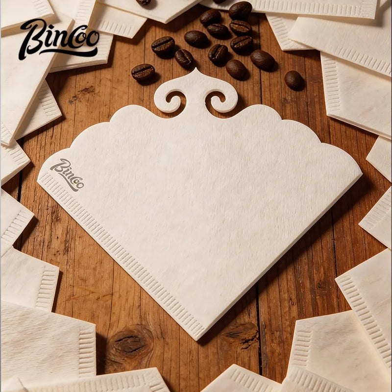 BINCOO V60 Pour Over Coffee Filter Papers – Round & Fan Shaped Coffee Filter Papers Qst