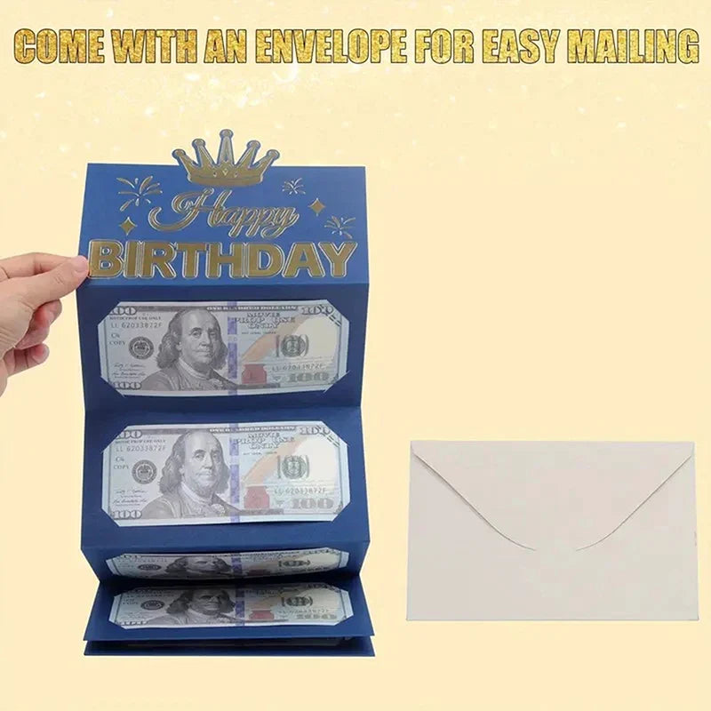 Birthday Cash Envelope Money Card Folding Holder | 3 Colors Cash Gift Envelope Qme