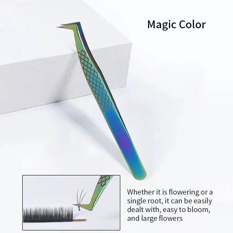 Precision Stainless Steel Eyelash Tweezers – Anti-Static Eyelash Tweezers Qme