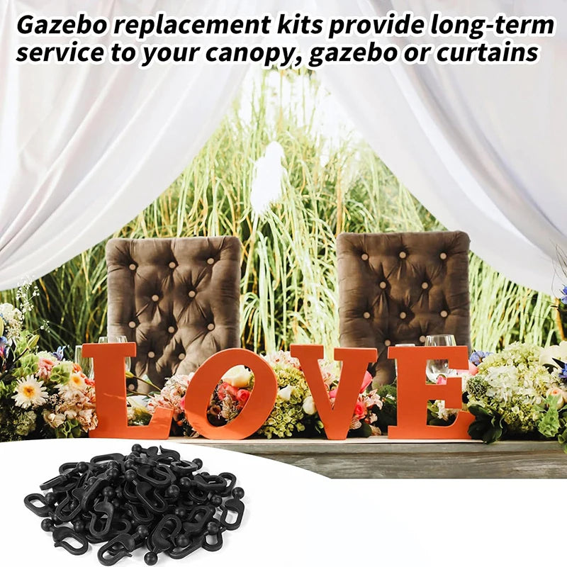 50pcs Rustproof Plastic Curtain Hooks – Gazebo & Mosquito Net Curtain Hooks Qst