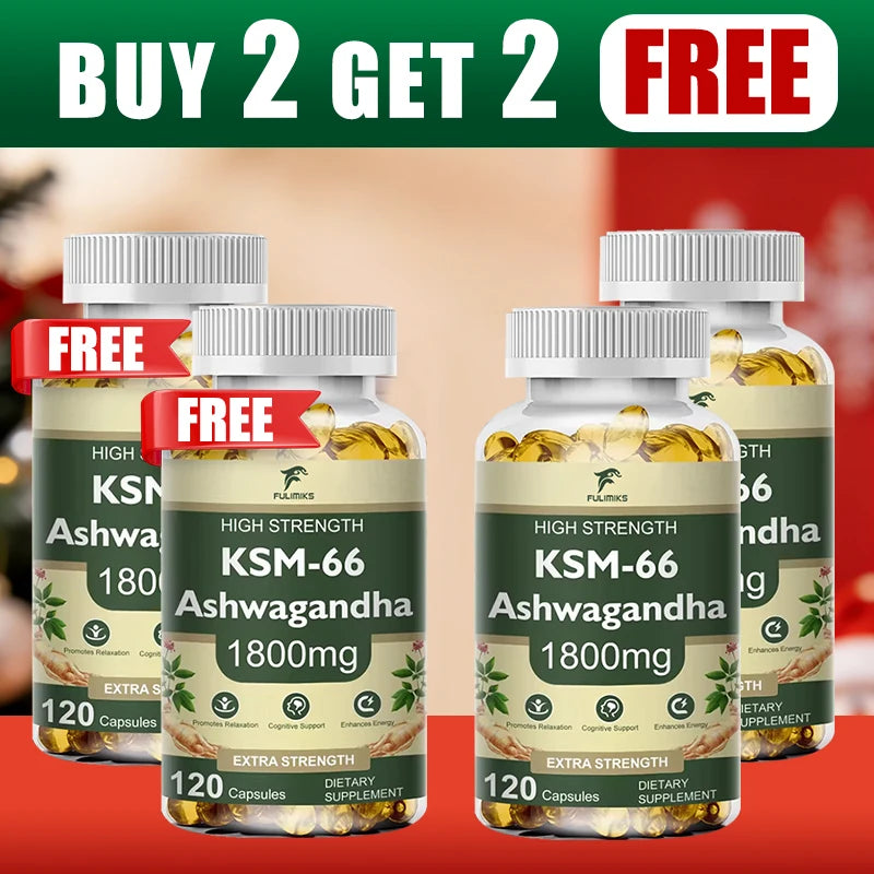KSM-66 Ashwagandha 2100mg Capsules – Energy, Focus & Performance Herbal Supplement Qst