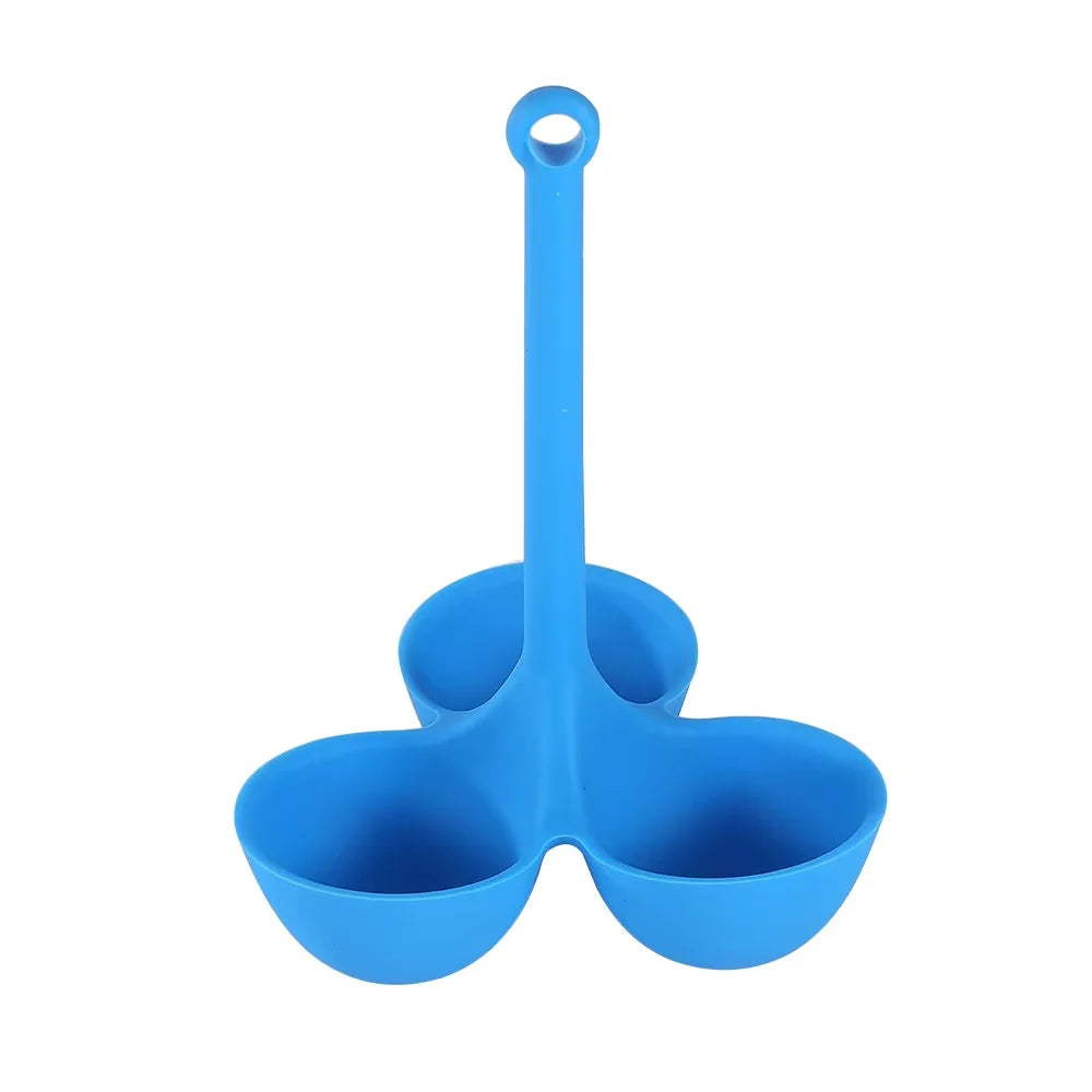 Silicone Egg Steamer Tray 3 & 5 Hole – Food-Grade Egg Cooker Egg Steamer Tray Qst 3 grids Blue