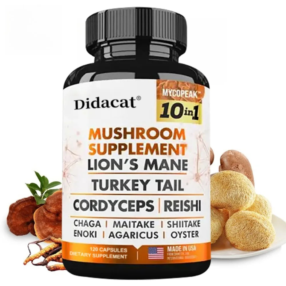 10x Mushroom Complex – Immunity, Energy & Cognitive Support Mushroom Supplement Qst