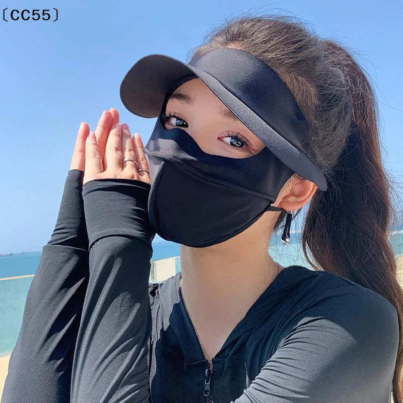 Ice Silk UPF50+ Full Face Sun Mask – UV & Neck Coverage Sun Protection Mask Qst
