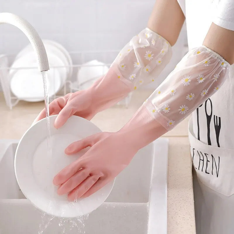 Waterproof Latex Household Cleaning Gloves – Kitchen & Laundry Household Cleaning Gloves Qme