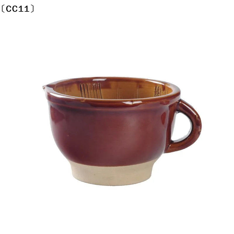 Ceramic Mortar & Pestle Set | Natural Wood Pestle, Non-Slip Base Mortar & Pestle Set Qme