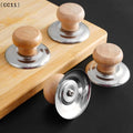 Wooden Pot Lid Knobs – Heat-Resistant Replacement Caps, 3 Pack Cookware Lid Knobs Qme Default Title