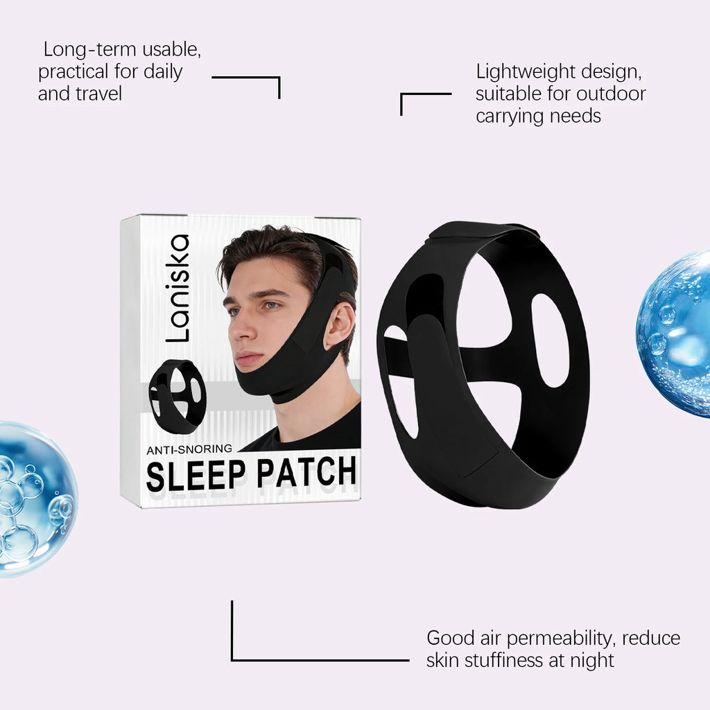 Adjustable Anti-Snoring Chin Strap – Breathable Sleep Aid Anti-Snoring Chin Strap Qst