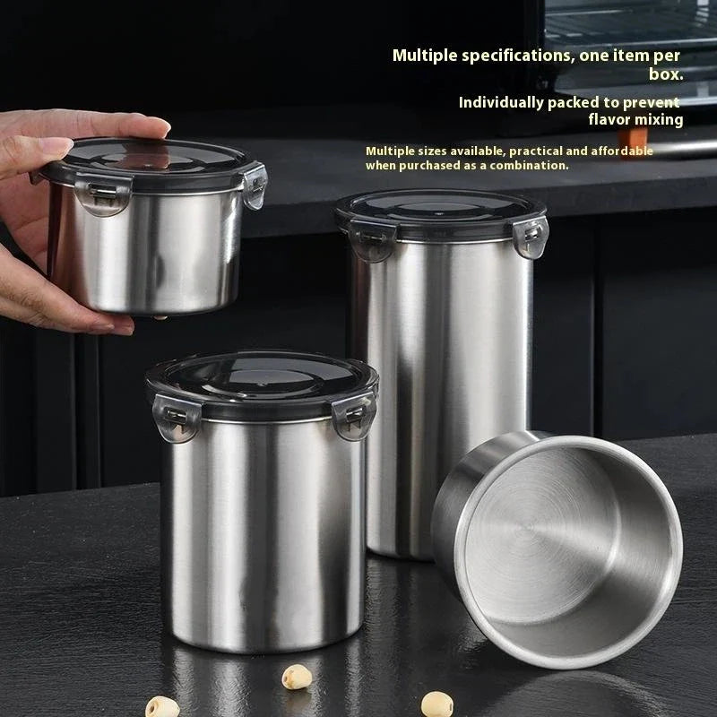 Stainless Steel Airtight Storage Jars | Kitchen Canisters Set Airtight Storage Jar Qme
