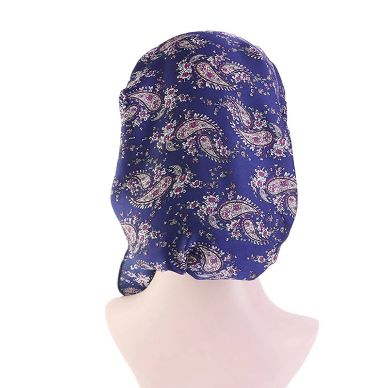Women's Pre-Tied Turban Head Scarf – Floral Bandana Hat Turban Head Scarf Qst