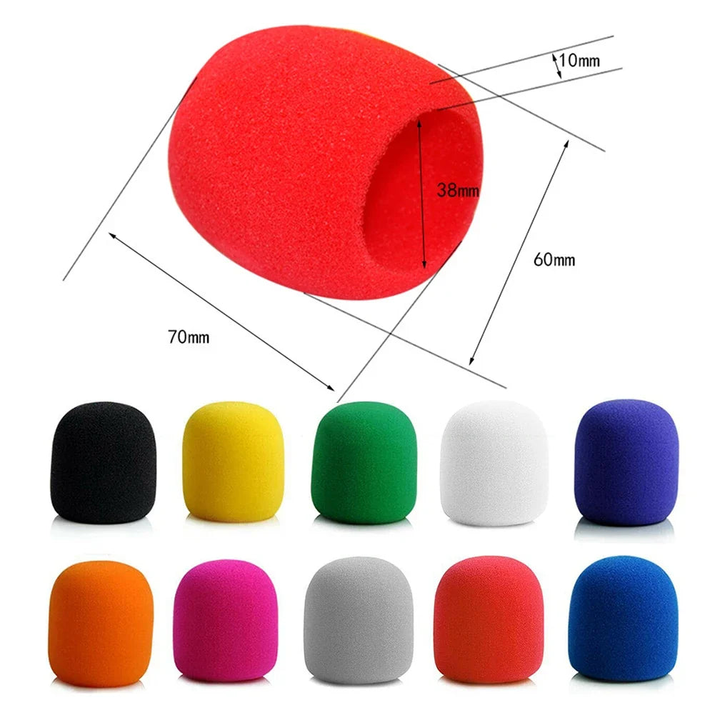 Microphone Foam Windscreen Ball Cover 10-Pack – 7 Colors Microphone Windscreen Qme