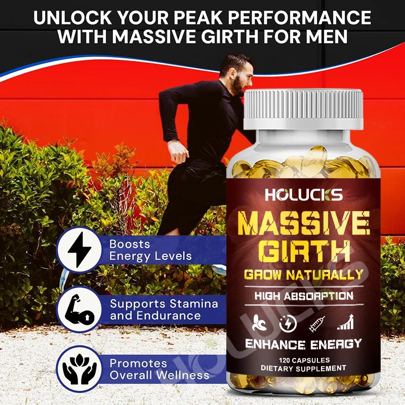 HOLUCKS Massive Girth Vegan Supplement – Stamina & Vitality Vegan Wellness Supplement Qst
