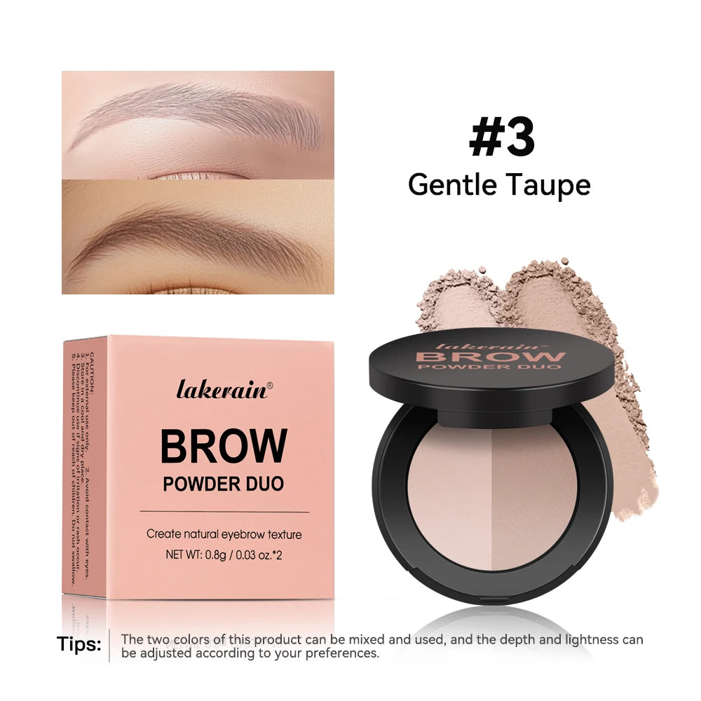 6-Color Duo Eyebrow Powder – Natural Brow & Contour Shade Eyebrow Powder Qst 03