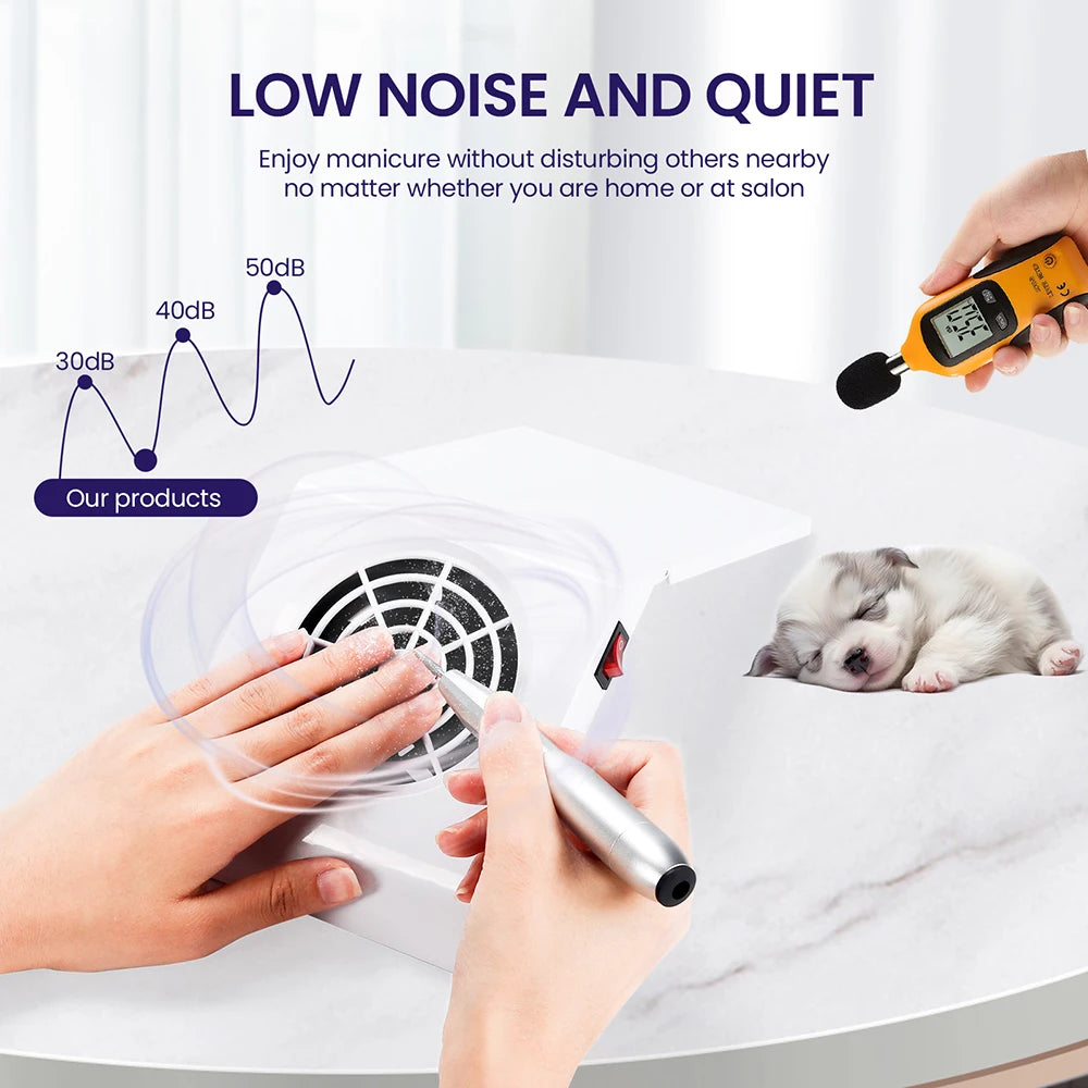 Wireless Foldable Nail Dust Collector – Rechargeable Mini Vacuum Nail Dust Collector Qst