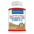STRESSXCEL 2000 IU Vitamin D3 Capsules – Bone & Immune Support Vitamin Supplement Qst 120 count-1 bottle