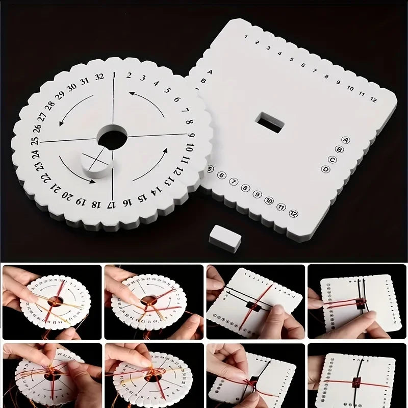 DIY Beading Braiding Disc Set – Round & Square Shapes Braiding Disc Set Qme