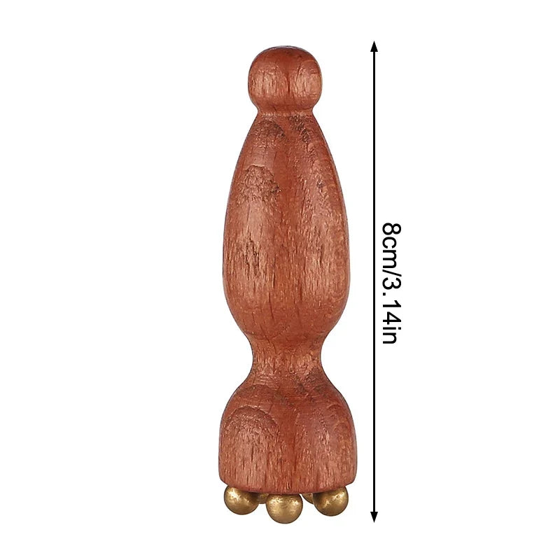Mini Lotus Seedpod Gua Sha Tool – Brass & Wood Facial Massager Gua Sha Massager Qme