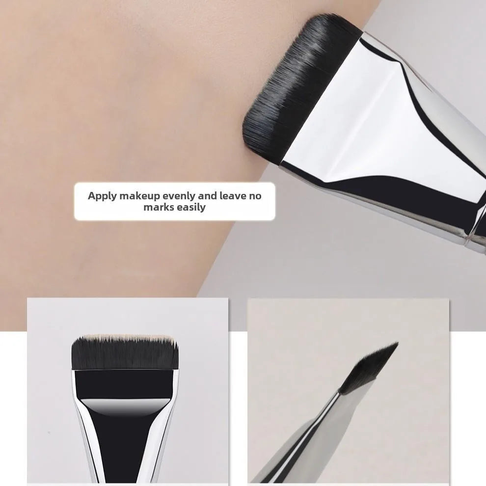 Oval Foundation Brush – Ultra-Fine Hypoallergenic Nylon | Qme Makeup Brush Qme