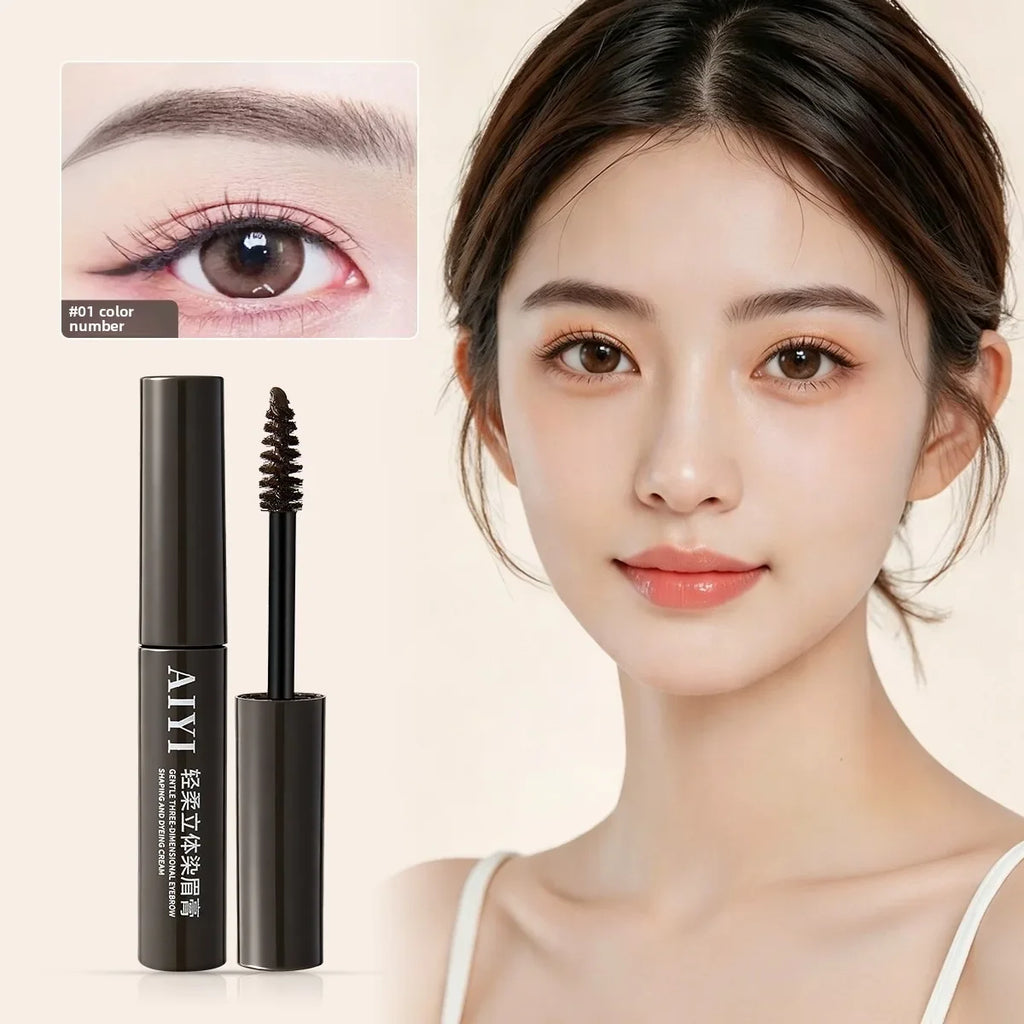 AIYI 3D Volumizing Eyebrow Gel – Waterproof & Long Lasting Eyebrow Gel Qme 01 Dark brown