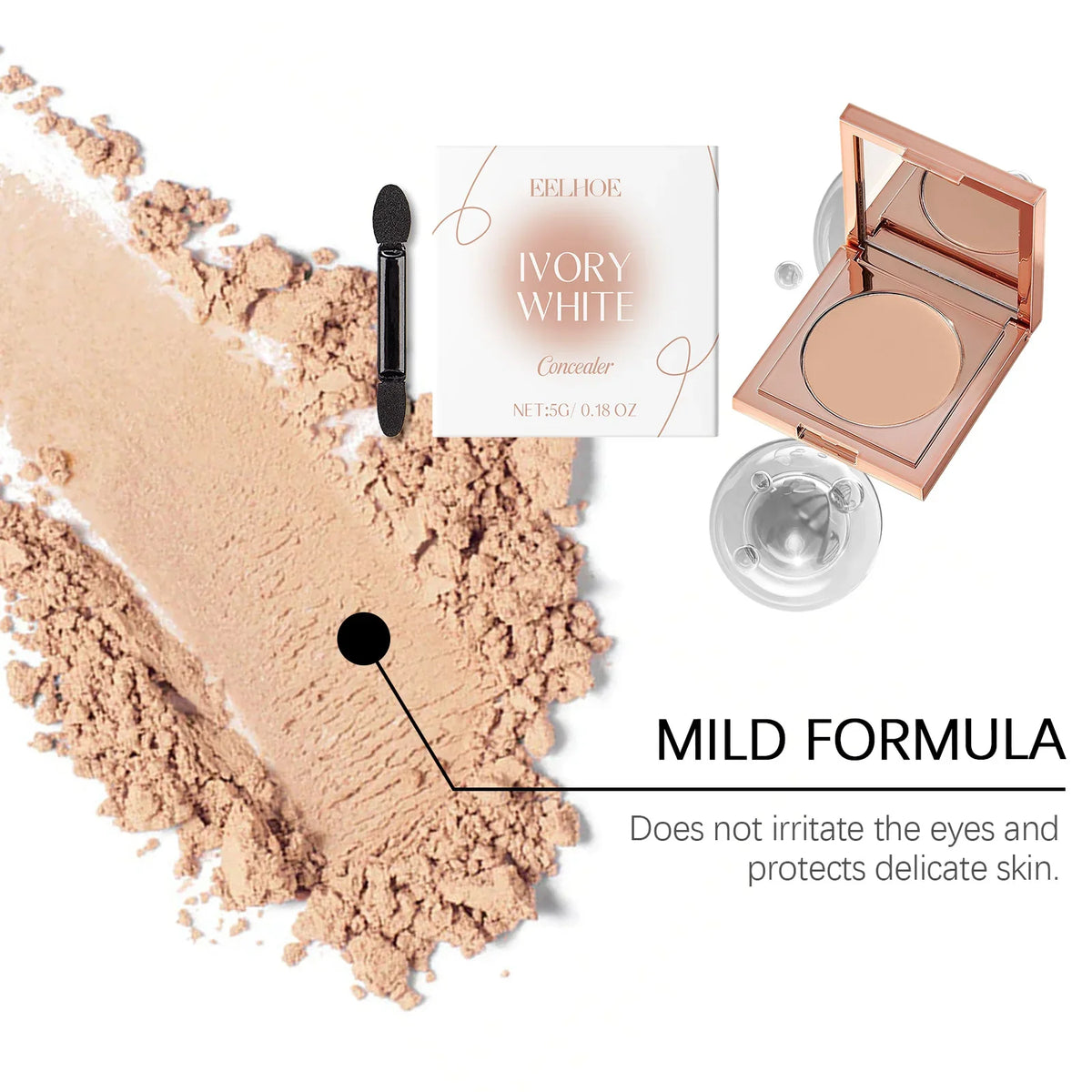 Qme Lightweight Concealer – Natural, Full Coverage Makeup Face Concealer Qme