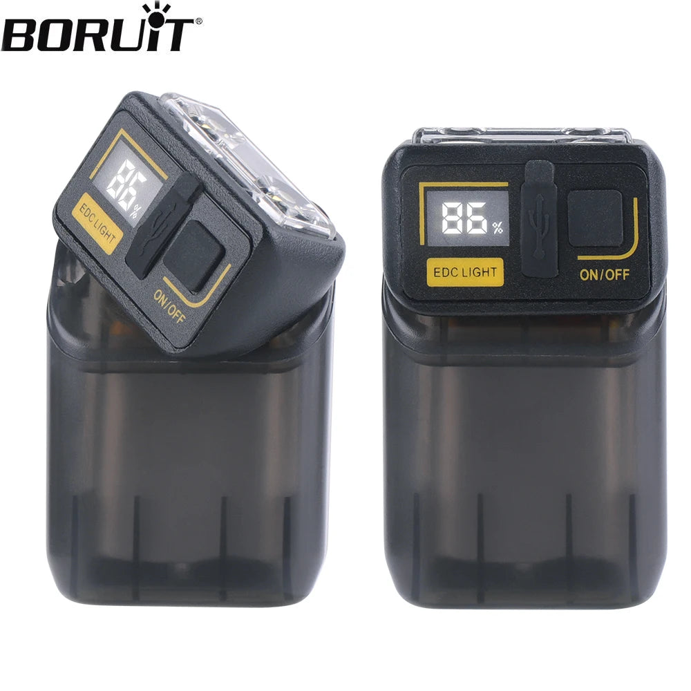BORUiT LED Keychain Flashlight 180° Magnetic USB-C Rechargeable LED Keychain Flashlight Qst