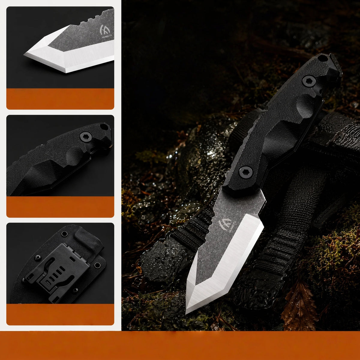 HUANGFU Multifunctional Outdoor Knife – Camping & Hiking Tool Outdoor Knife Qst