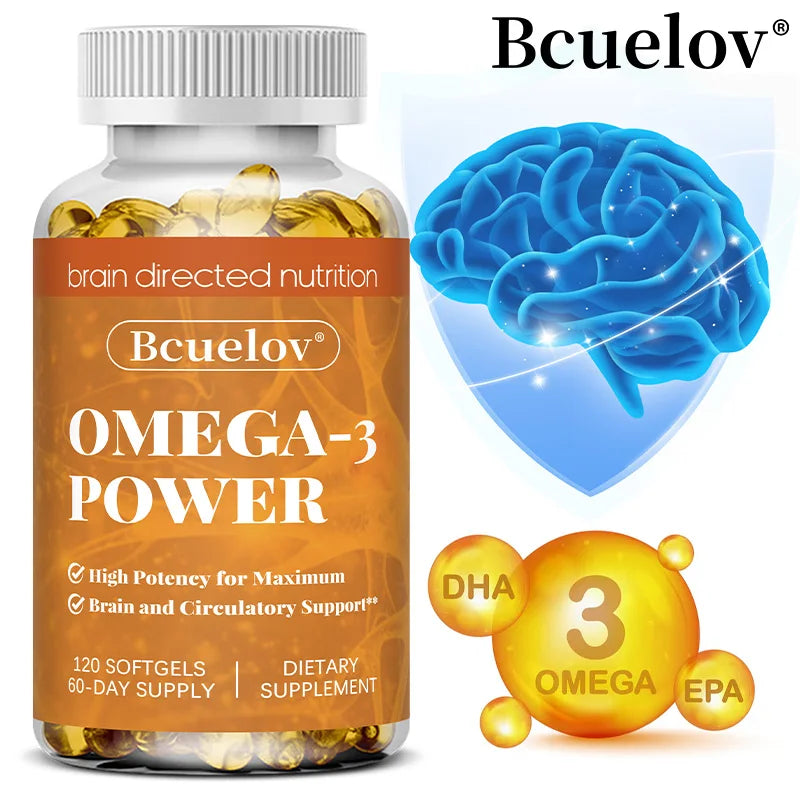 Omega-3 Fish Oil – High-Potency EPA & DHA, Non-GMO, Gluten-Free Omega-3 Supplement Qst