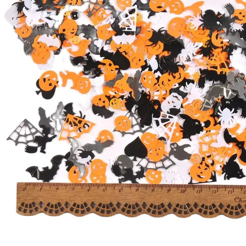 Halloween Spider Web Pumpkin Bat PVC Confetti Table Decor Halloween Confetti Qme