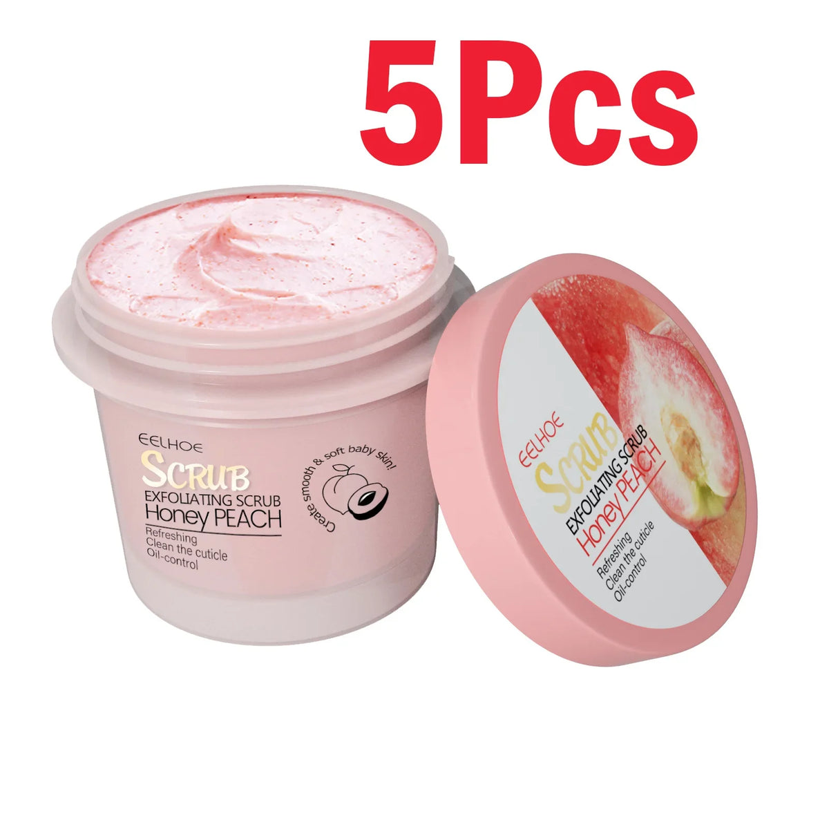 Honey Peach Body Scrub Cream – Exfoliating & Moisturizing Exfoliating Body Scrub Qme 4 x 100g Boxed