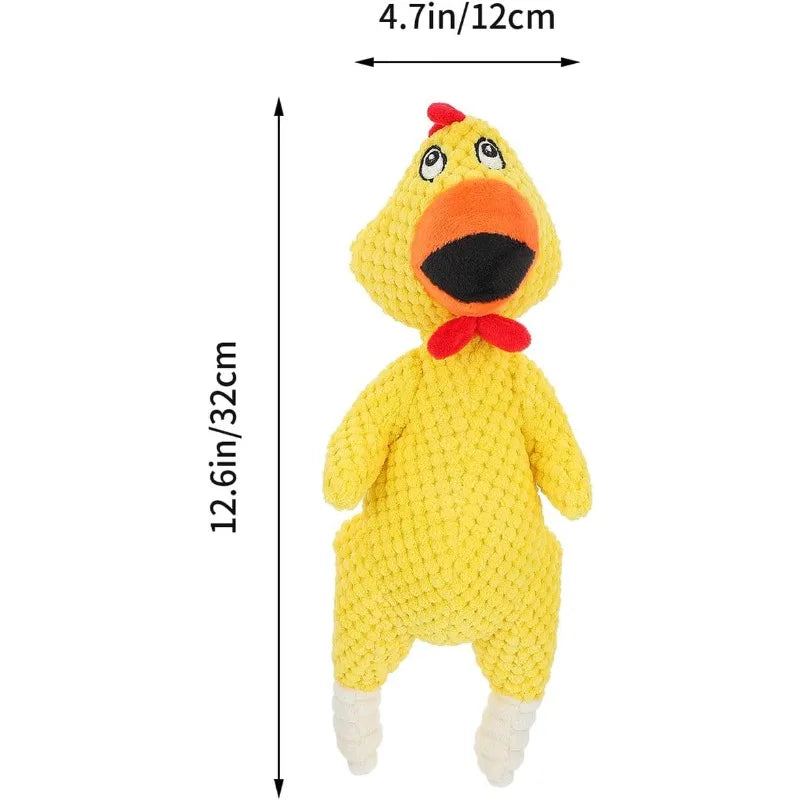 Squeaky Plush Chick Dog Toy – Interactive Puppy Chew Toy Squeaky Plush Dog Toy Qme Yellow