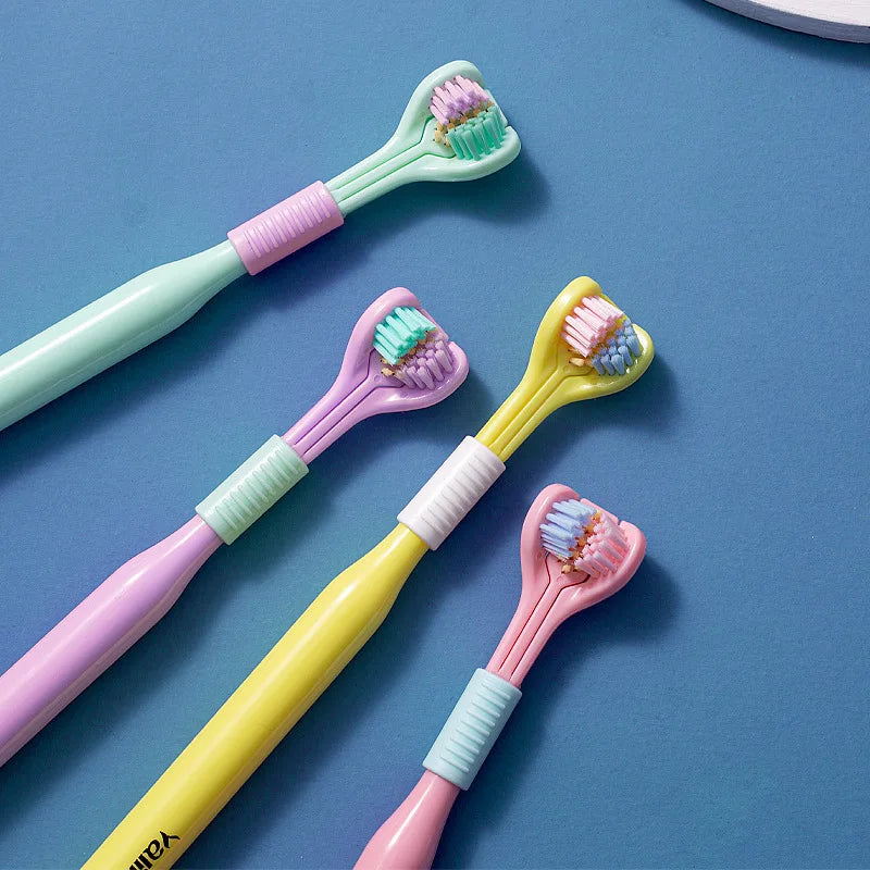 Three-Sided Toothbrush | Ultra-Fine Soft Bristles Oral Care Soft Bristle Toothbrush Qme