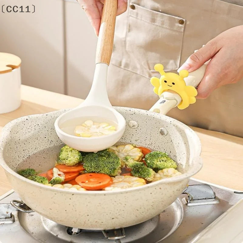 Little Bee Silicone Spatula Holder & Pot Clip | Spoon Rest Silicone Spoon Rest Qme