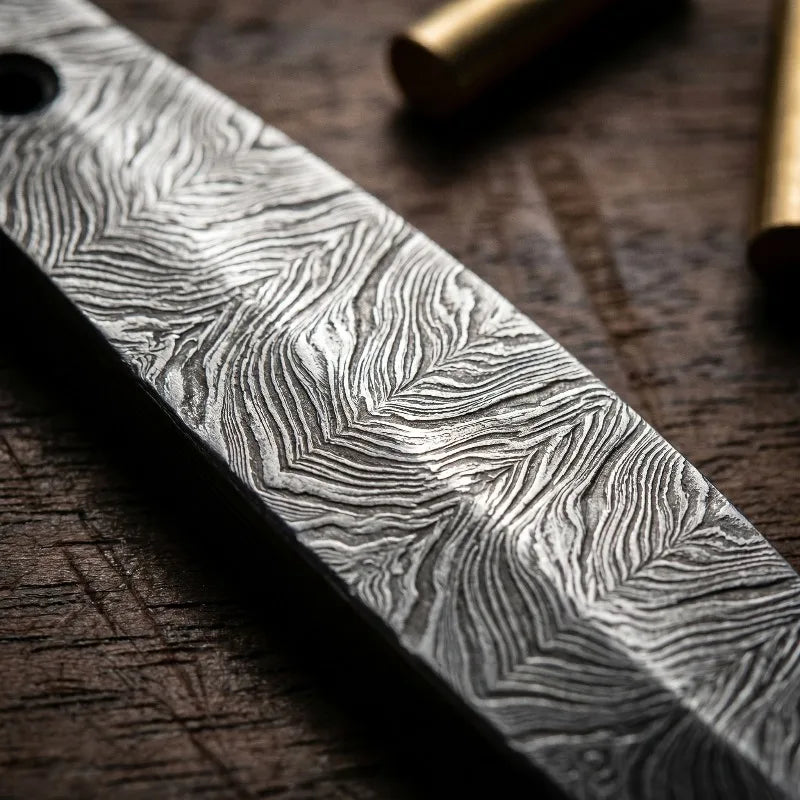 Damascus Steel Tea Needle Knife Blank – DIY Pu'er Tea Tool Tea Knife Blank Qst