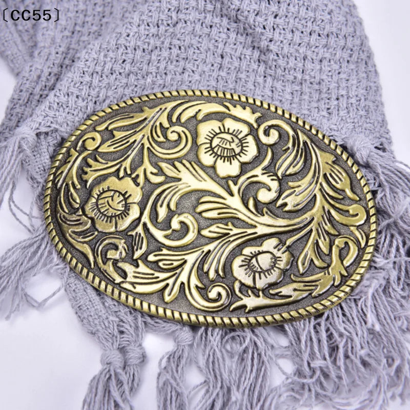 Western Vintage Floral Cowboy Belt Buckle – Alloy 1.5" Belt Buckle Qst