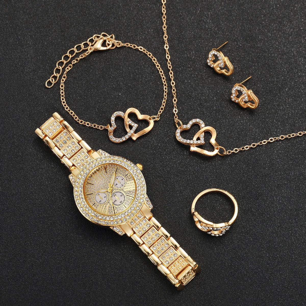 Women's Quartz Watch & Jewelry Set – Necklace, Ring & Earrings Watch & Jewelry Set Qme