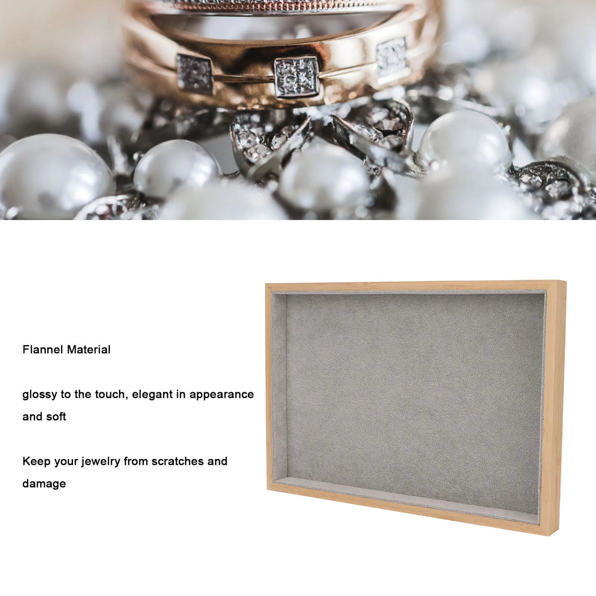 Elegant Wood Jewelry Tray Drawer Organizer | Multipurpose Jewelry Drawer Organizer Qme