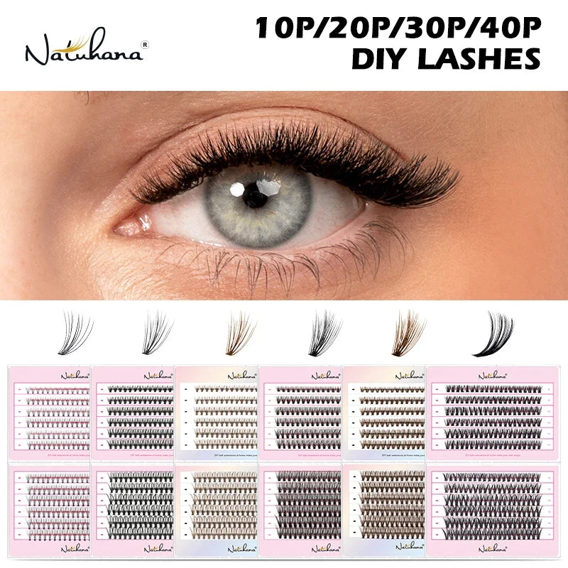 NATUHANA 240 Cluster DIY Lash Extension Kit – Individual Lashes DIY Lash Extension Kit Qme