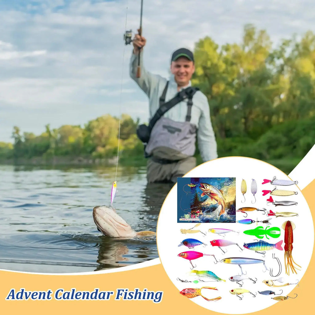 Fishing 24-Day Christmas Advent Calendar – Tackle Countdown Gift Fishing Advent Calendar Qme
