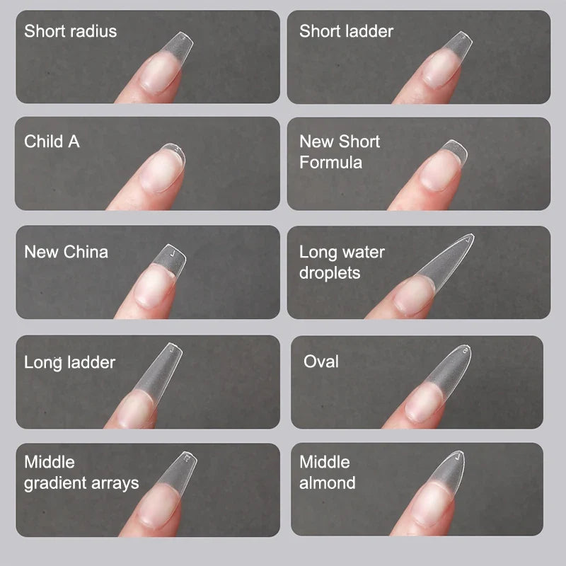 Coffin Press-On False Nails – 100 Clear Fake Nail Tips Press-On Nail Tips Qme