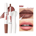 Double Head Matte Liquid Lipstick & Gloss – Waterproof, 5 Shades Liquid Lipstick Duo Qme 08
