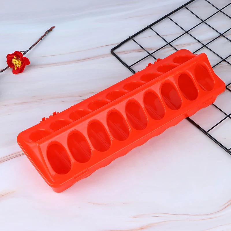 Double Row Plastic Poultry Feeder Trough – 12 or 18 Holes Poultry Feeder Trough Qst