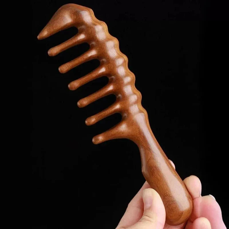 Natural Sandalwood Anti-Static Wooden Hair Comb & Massager Wooden Hair Comb Qme