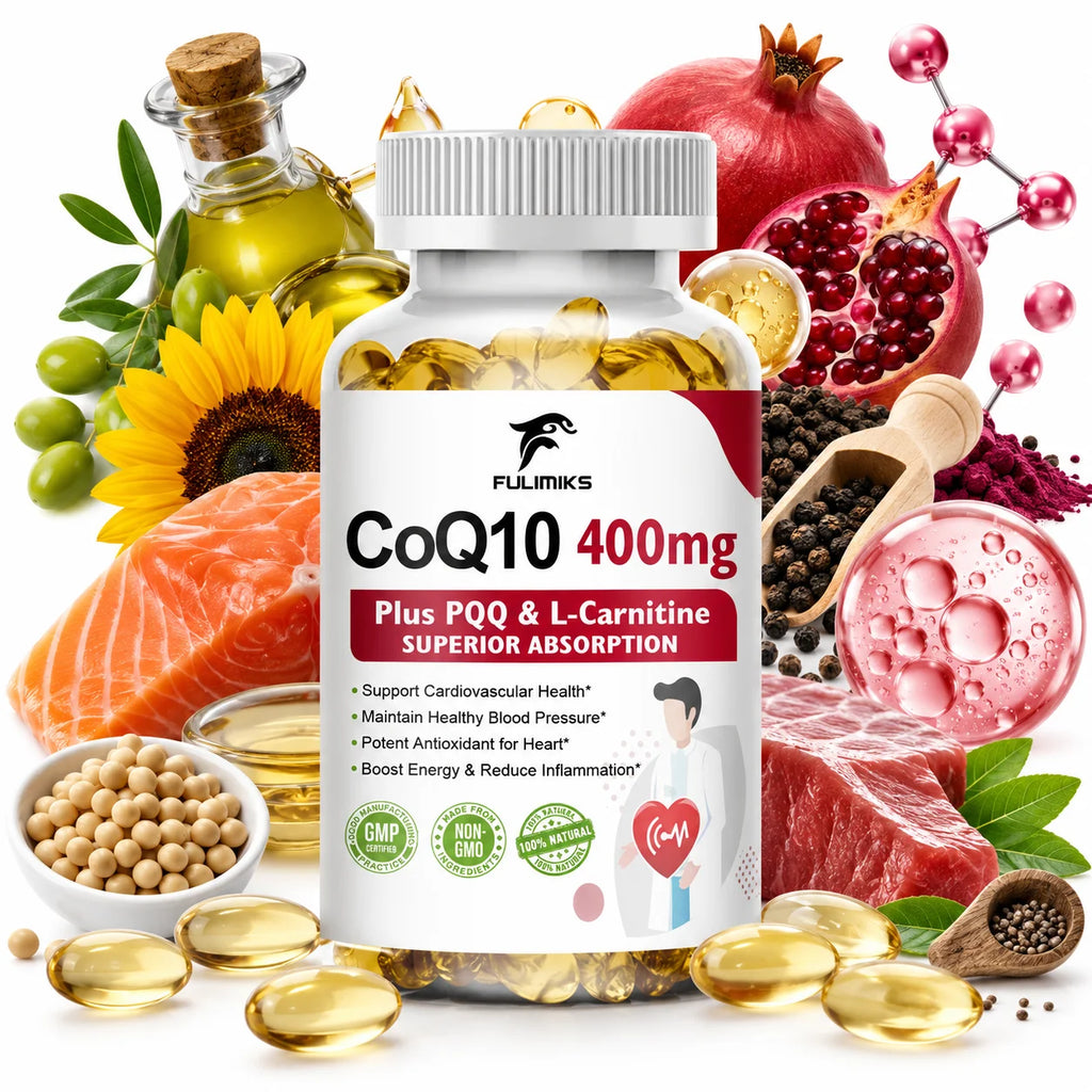 Fulimiks CoQ10 Supplement with Omega-3 & Vitamin E – 120 Softgels CoQ10 Supplement Qst