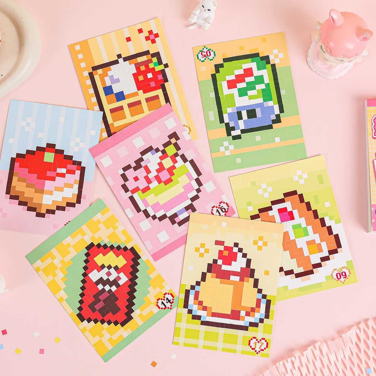 Cartoon Mini Bean Die Cut Sticker Book – Handmade Decorative Decorative Sticker Book Qme