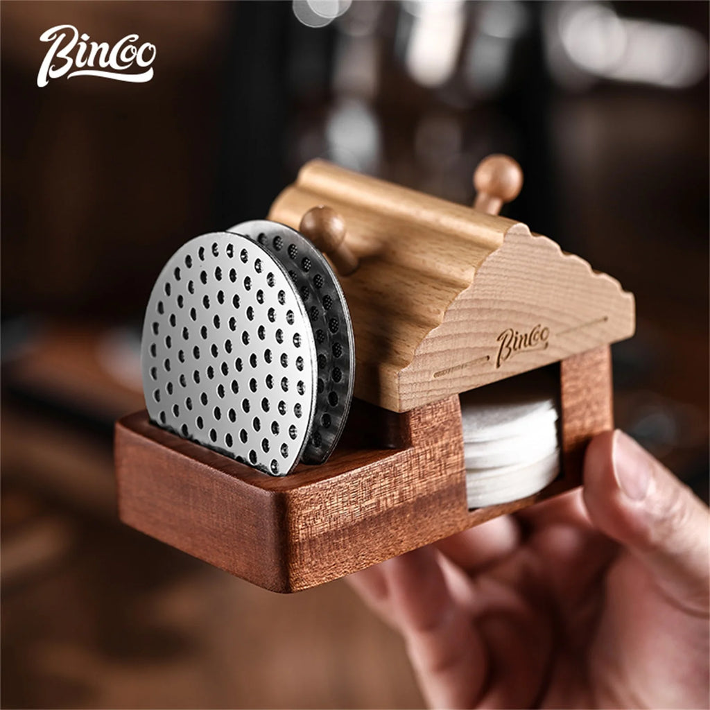 BINCOO Magnetic Coffee Puck Screen & Filter Paper Rack 51-58.5mm Espresso Puck Screen Qst