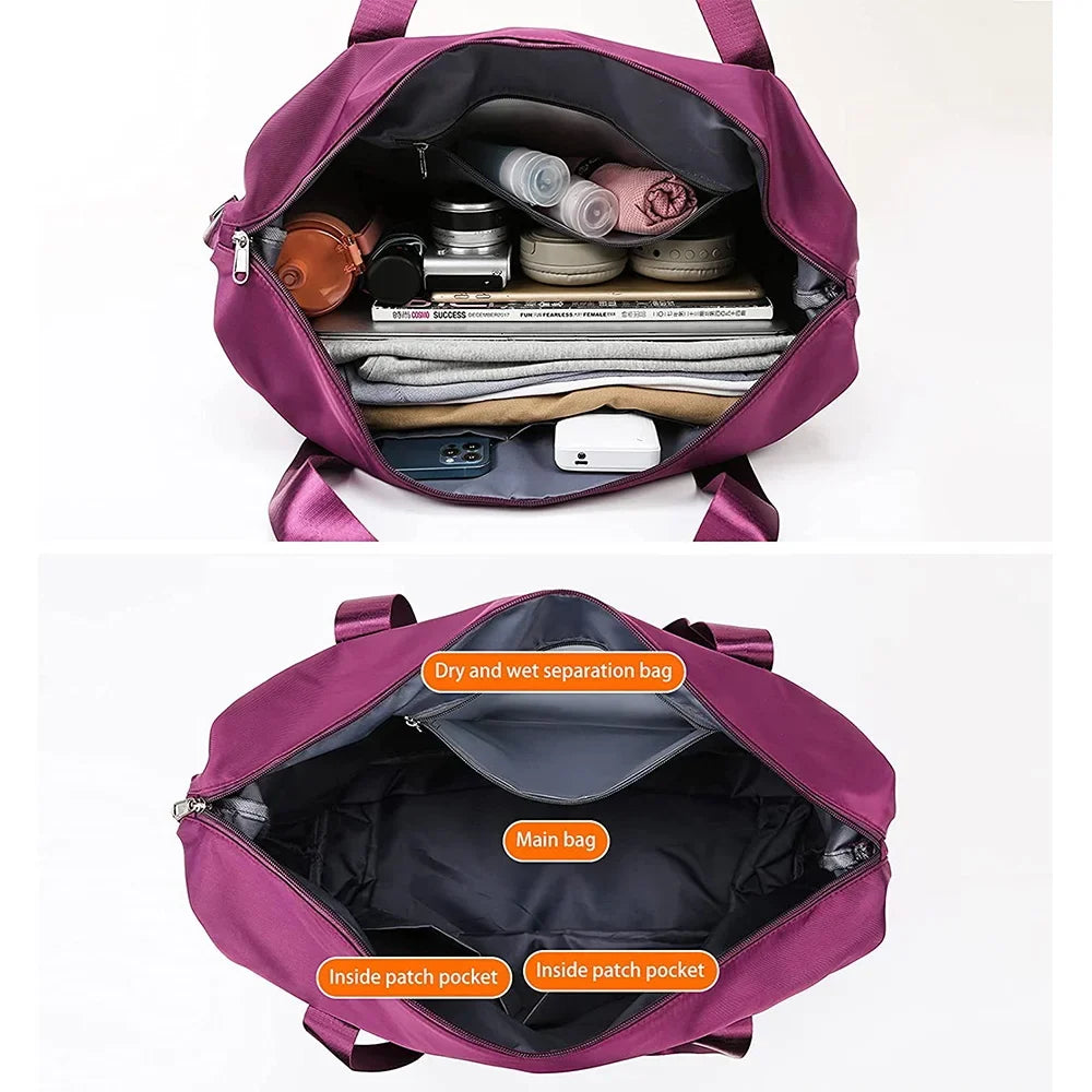Large Foldable Waterproof Travel Tote Bag – Women's Duffle Foldable Travel Tote Qme