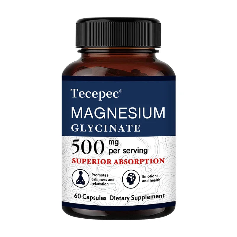 500mg Magnesium Glycinate Capsules – Non-GMO Supplement Magnesium Supplement Qst 60 count-1 bottle